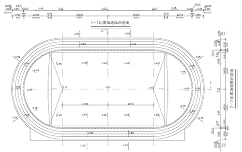 田徑場(chǎng)塑膠跑道建設(shè)平面圖