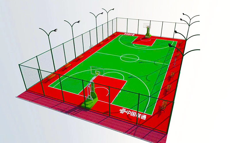 杭州塑膠籃球場燈光示意圖